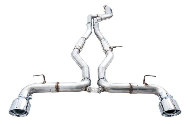 AWE Tuning 2020 Toyota Supra A90 Track Edition Exhaust - 5in Chrome Silver Tips - Bull Strap