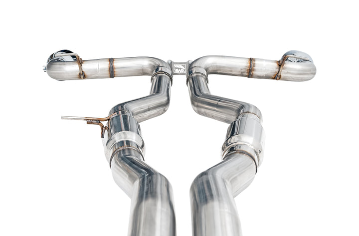 AWE Tuning 2020 Toyota Supra A90 Track Edition Exhaust - 5in Chrome Silver Tips - Bull Strap