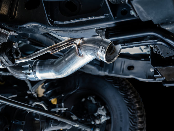 AWE Tuning 2021+ Ford Bronco 0FG Exhaust (No Tips) w/ Bash Guard - Bull Strap