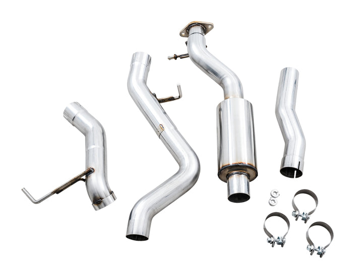 AWE Tuning 2021+ Ford Bronco 0FG Exhaust (No Tips) w/ Bash Guard - Bull Strap