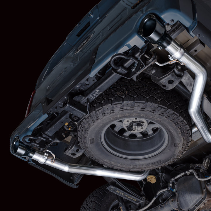 AWE Tuning 2021+ Ford F-150 Tremor (w/ Bumper Cutouts) 0FG Non-Resonated Catback -Diamond Black Tips - Bull Strap