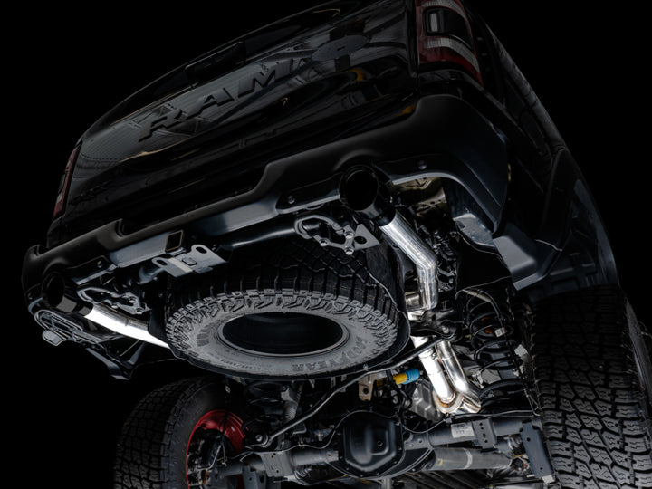 AWE Tuning 2021 RAM 1500 TRX 0FG Cat-Back Exhaust - Diamond Black Tips - Bull Strap