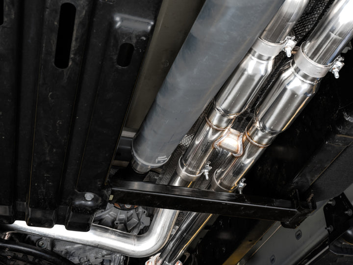 AWE Tuning 2021 RAM 1500 TRX 0FG Cat-Back Exhaust - Diamond Black Tips - Bull Strap