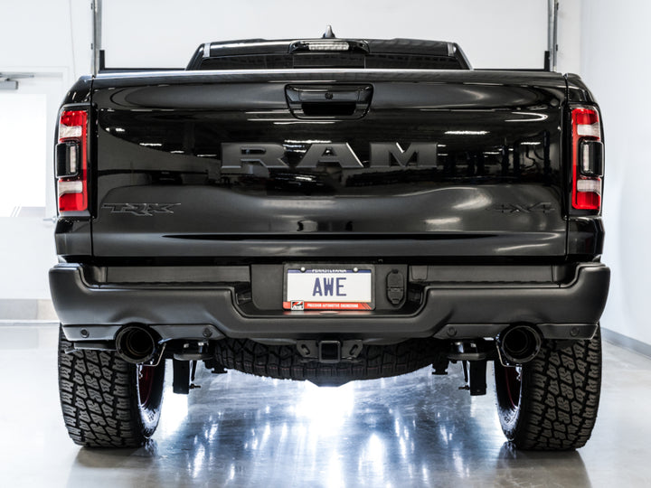 AWE Tuning 2021 RAM 1500 TRX 0FG Cat-Back Exhaust - Diamond Black Tips - Bull Strap