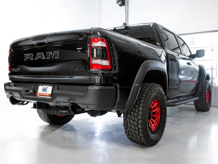AWE Tuning 2021 RAM 1500 TRX 0FG Cat-Back Exhaust - Diamond Black Tips - Bull Strap
