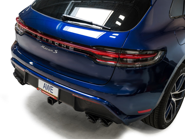 AWE Tuning 2022+ Porsche Macan 2.9TT Touring Edition Catback Exhaust w/ Diamond Black Tips - Bull Strap