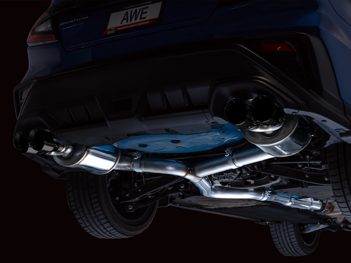 AWE Tuning 2022+ VB Subaru WRX Touring Edition Exhaust - Diamond Black Tips - Bull Strap