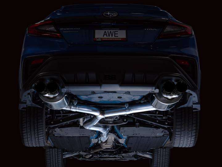 AWE Tuning 2022+ VB Subaru WRX Touring Edition Exhaust - Diamond Black Tips - Bull Strap
