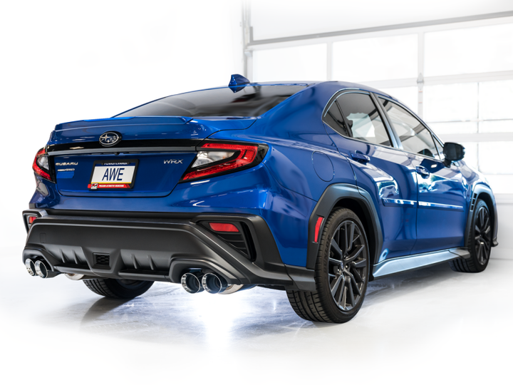AWE Tuning 2022+ VB Subaru WRX Track Edition Exhaust - Chrome Silver Tips - Bull Strap