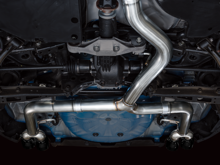 AWE Tuning 2022+ VB Subaru WRX Track Edition Exhaust - Diamond Black Tips - Bull Strap