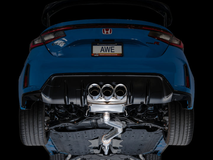 AWE Tuning 2023 Honda Civic Type R FL5 Touring Edition Exhaust w/ Triple Chrome Silver Tips - Bull Strap