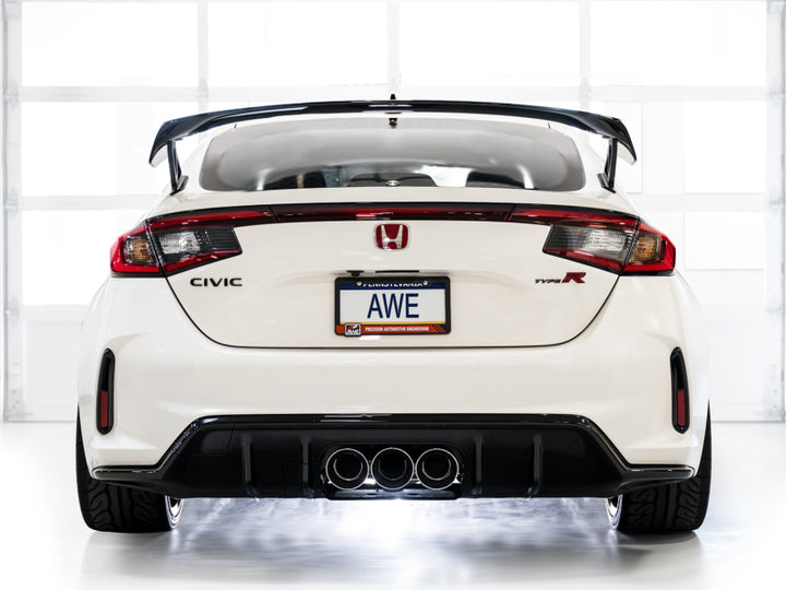 AWE Tuning 2023 Honda Civic Type R FL5 Touring Edition Exhaust w/ Triple Chrome Silver Tips - Bull Strap