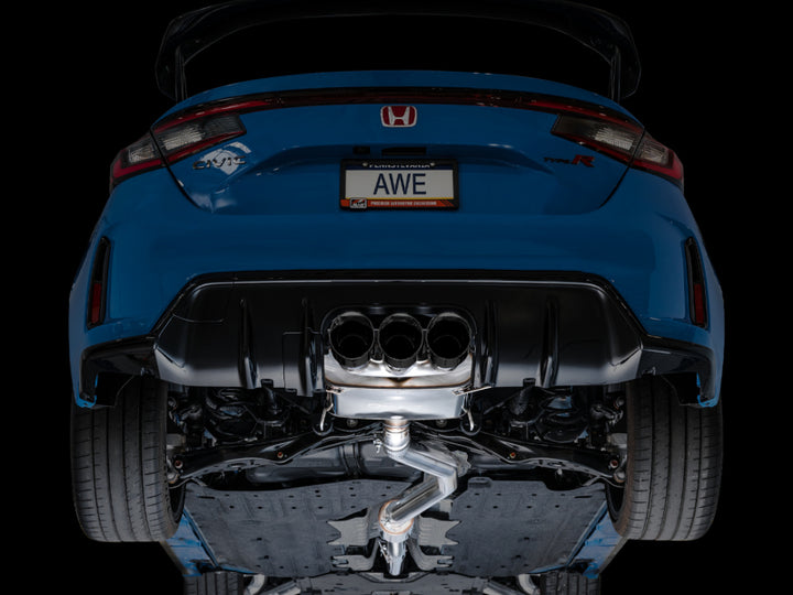 AWE Tuning 2023 Honda Civic Type R FL5 Touring Edition Exhaust w/ Triple Diamond Black Tips - Bull Strap