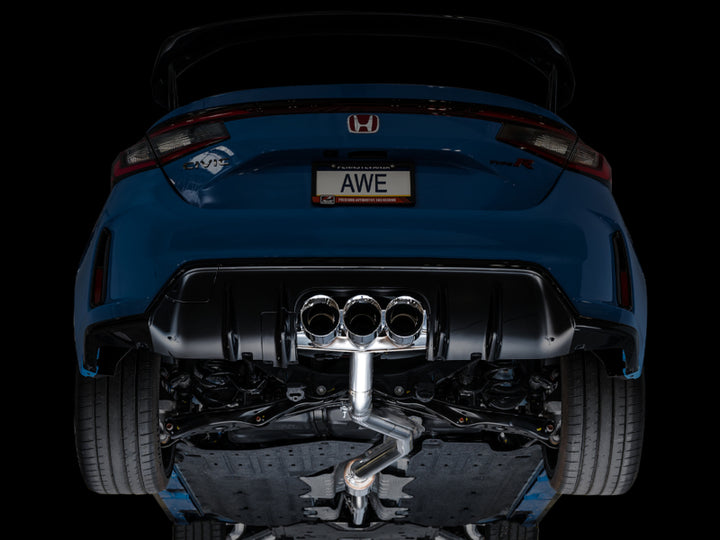 AWE Tuning 2023 Honda Civic Type R FL5 Track Edition Exhaust w/ Triple Chrome Silver Tips - Bull Strap