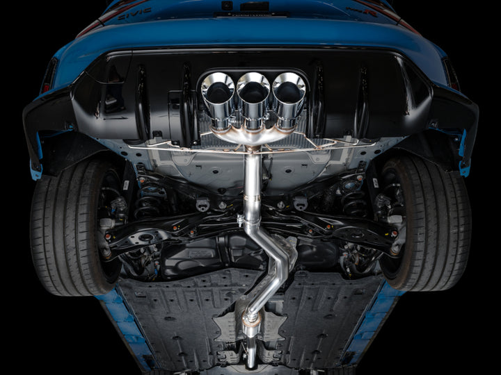 AWE Tuning 2023 Honda Civic Type R FL5 Track Edition Exhaust w/ Triple Chrome Silver Tips - Bull Strap