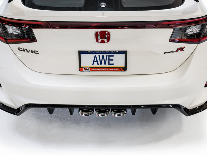 AWE Tuning 2023 Honda Civic Type R FL5 Track Edition Exhaust w/ Triple Chrome Silver Tips - Bull Strap
