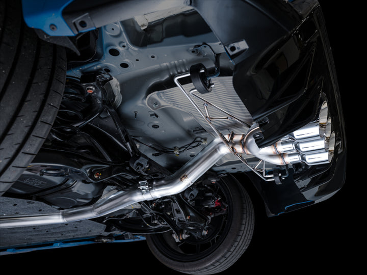 AWE Tuning 2023 Honda Civic Type R FL5 Track Edition Exhaust w/ Triple Chrome Silver Tips - Bull Strap
