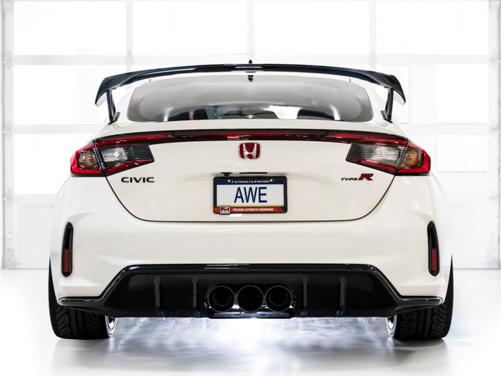 AWE Tuning 2023 Honda Civic Type R FL5 Track Edition Exhaust w/ Triple Diamond Black Tips - Bull Strap