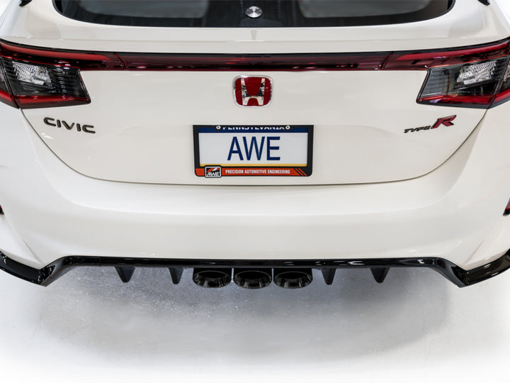 AWE Tuning 2023 Honda Civic Type R FL5 Track Edition Exhaust w/ Triple Diamond Black Tips - Bull Strap