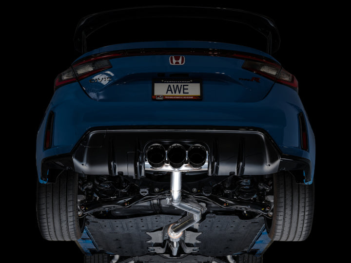 AWE Tuning 2023 Honda Civic Type R FL5 Track Edition Exhaust w/ Triple Diamond Black Tips - Bull Strap