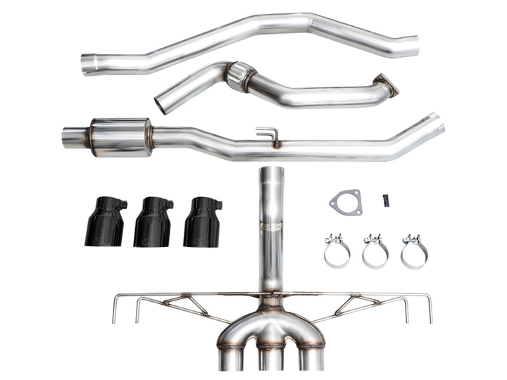 AWE Tuning 2023 Honda Civic Type R FL5 Track Edition Exhaust w/ Triple Diamond Black Tips - Bull Strap