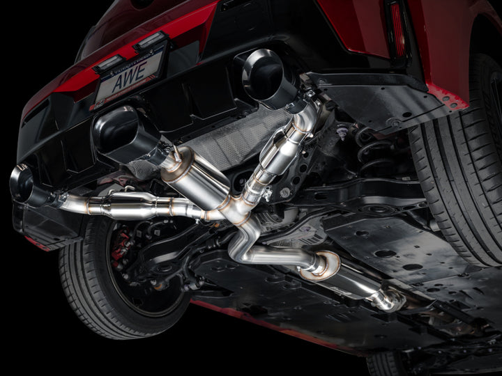 AWE Tuning 2023+ Toyota GR Corolla Touring Edition Exhaust - Diamond Black Tips - Bull Strap