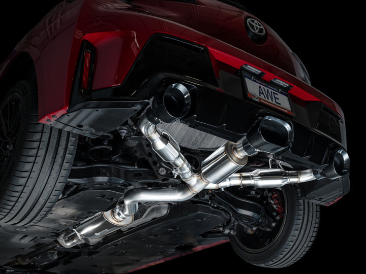 AWE Tuning 2023+ Toyota GR Corolla Touring Edition Exhaust - Diamond Black Tips - Bull Strap