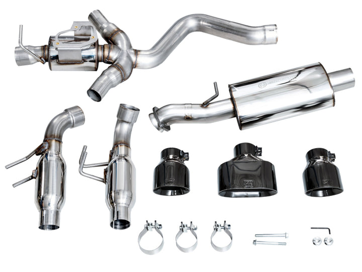 AWE Tuning 2023+ Toyota GR Corolla Touring Edition Exhaust - Diamond Black Tips - Bull Strap