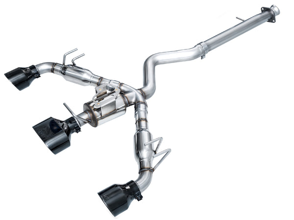 AWE Tuning 2023+ Toyota GR Corolla Track Edition Exhaust - Diamond Black Tips - Bull Strap