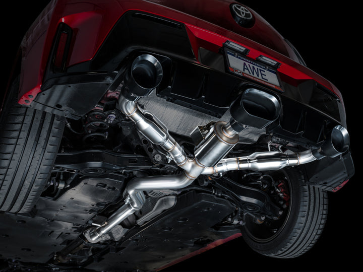 AWE Tuning 2023+ Toyota GR Corolla Track Edition Exhaust - Diamond Black Tips - Bull Strap