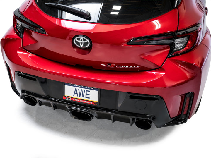 AWE Tuning 2023+ Toyota GR Corolla Track Edition Exhaust - Diamond Black Tips - Bull Strap