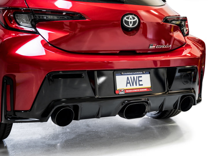 AWE Tuning 2023+ Toyota GR Corolla Track Edition Exhaust - Diamond Black Tips - Bull Strap