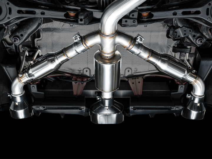 AWE Tuning 2023+ Toyota GR Corolla Track Edition Exhaust - Diamond Black Tips - Bull Strap