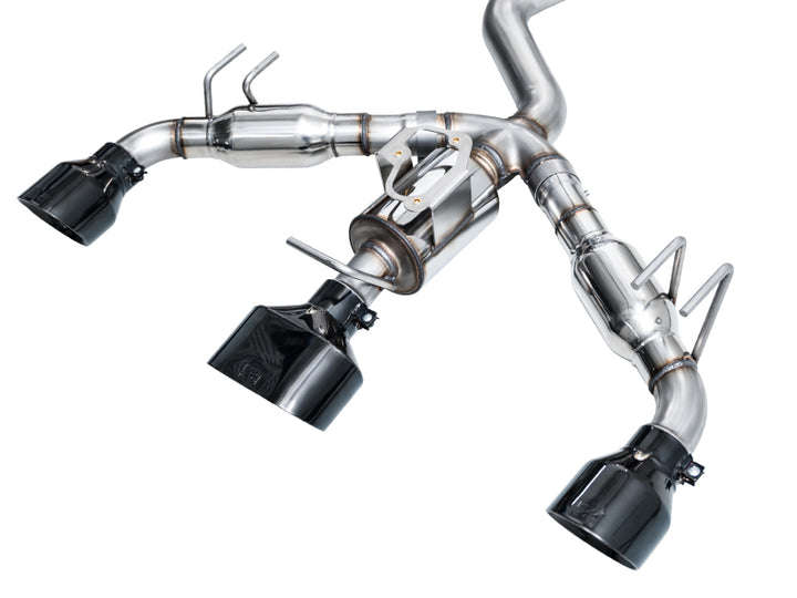 AWE Tuning 2023+ Toyota GR Corolla Track Edition Exhaust - Diamond Black Tips - Bull Strap
