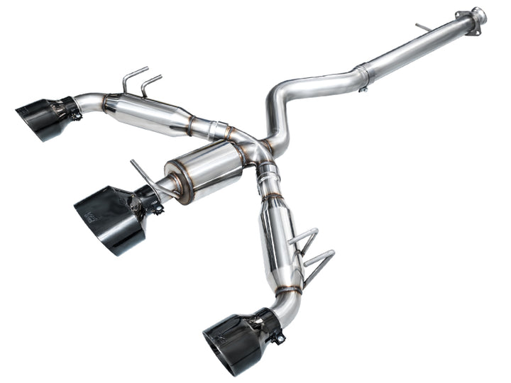 AWE Tuning 2023+ Toyota GR Corolla Track Edition Exhaust - Diamond Black Tips - Bull Strap