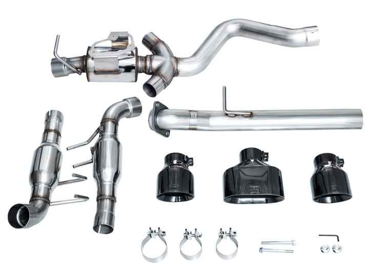 AWE Tuning 2023+ Toyota GR Corolla Track Edition Exhaust - Diamond Black Tips - Bull Strap