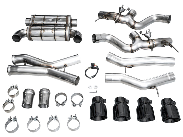 AWE Tuning 23-24 BMW G87 M2 SwitchPath Edition Exhaust - Diamond Black Tips - Bull Strap