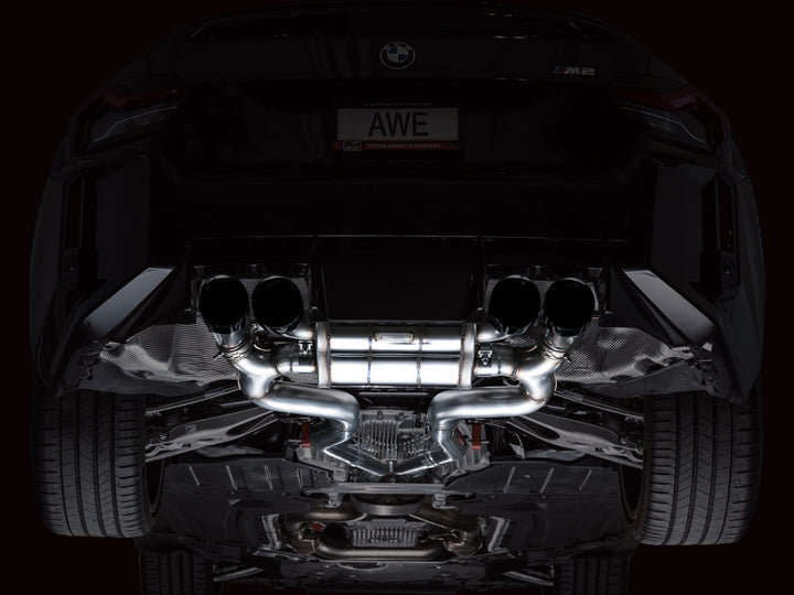 AWE Tuning 23-24 BMW G87 M2 SwitchPath Edition Exhaust - Diamond Black Tips - Bull Strap