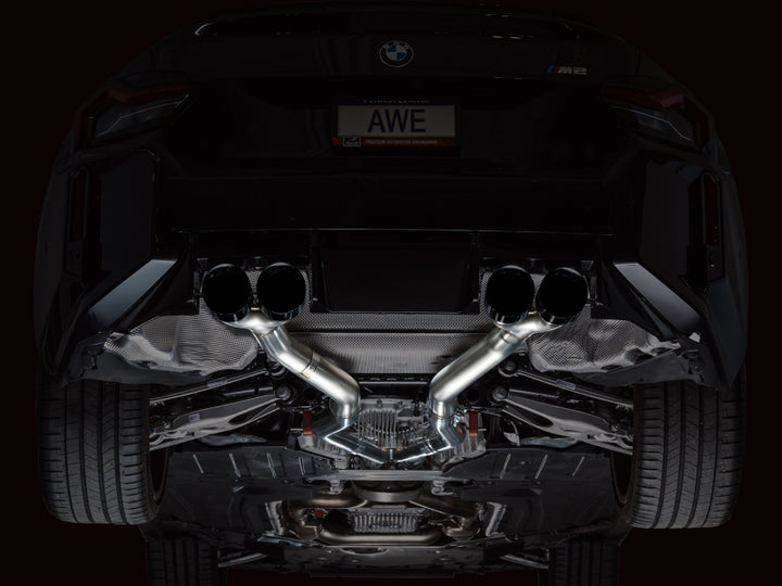 AWE Tuning 23-24 BMW G87 M2 Track Edition Exhaust - Diamond Black Tips - Bull Strap