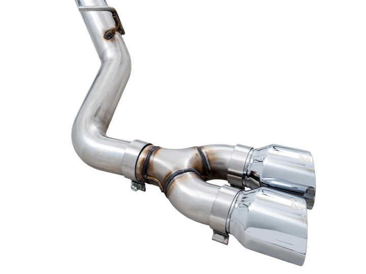 AWE Tuning 4th Gen GM 1500 5.3L 0FG Catback Dual Side Exit (Flat Bumper) - Chrome Tips - Bull Strap