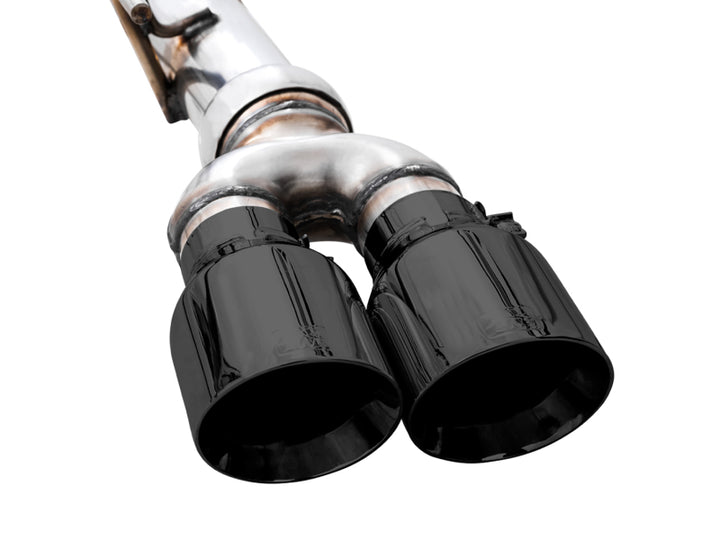 AWE Tuning 4th Gen GM 1500 6.2L 0FG Catback Split Rear Exit (w/ Bumper Cutouts) - Quad Diamond Tips - Bull Strap