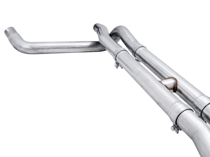 AWE Tuning 4th Gen GM 1500 6.2L 0FG Catback Split Rear Exit (w/ Bumper Cutouts) - Quad Diamond Tips - Bull Strap