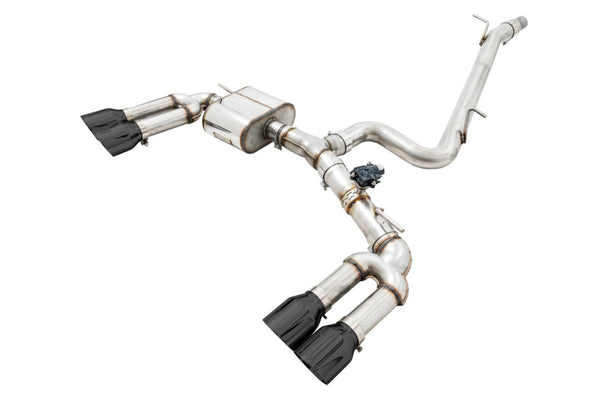AWE Tuning Audi 8V S3 SwitchPath Exhaust w/Diamond Black Tips 102mm - Bull Strap