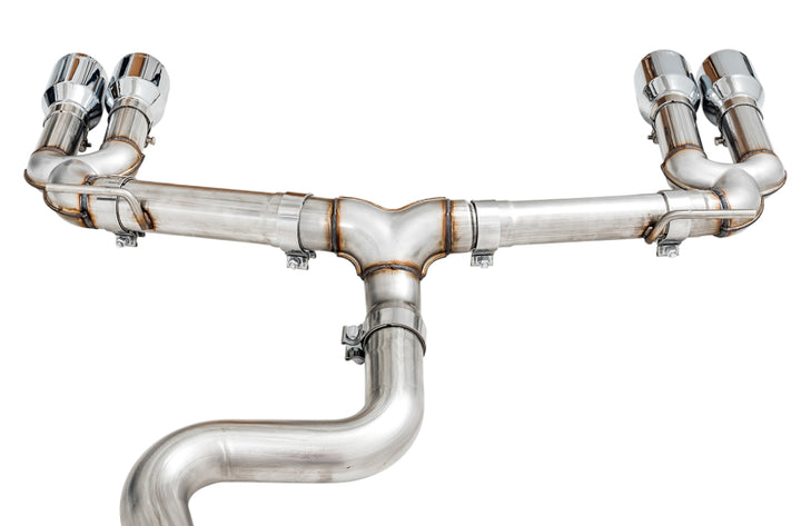 AWE Tuning Audi 8V S3 Track Edition Exhaust w/Chrome Silver Tips 102mm - Bull Strap