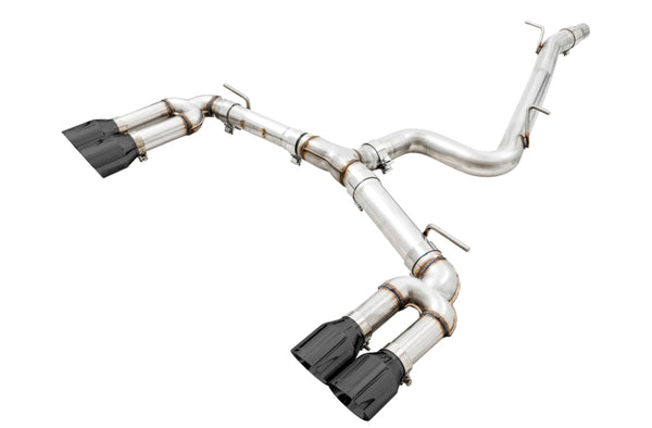AWE Tuning Audi 8V S3 Track Edition Exhaust w/Diamond Black Tips 102mm - Bull Strap
