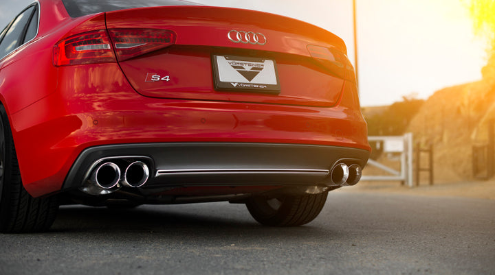 AWE Tuning Audi B8.5 S4 3.0T Touring Edition Exhaust System - Chrome Silver Tips (102mm) - Bull Strap
