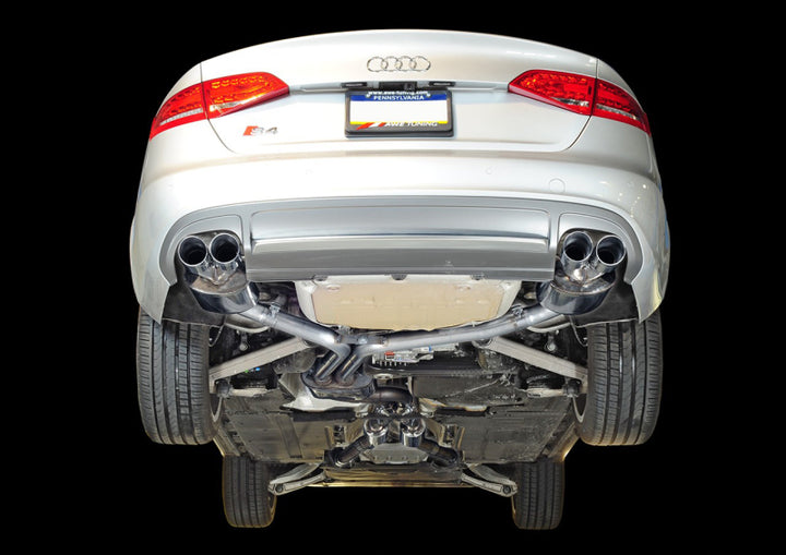 AWE Tuning Audi B8.5 S4 3.0T Touring Edition Exhaust System - Diamond Black Tips (102mm) - Bull Strap