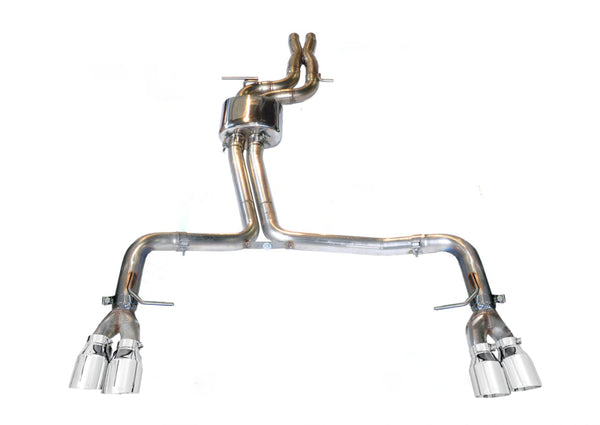 AWE Tuning Audi B8.5 S4 3.0T Track Edition Exhaust - Chrome Silver Tips (102mm) - Bull Strap