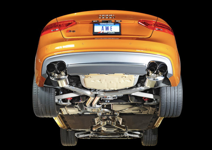 AWE Tuning Audi B8.5 S5 3.0T Touring Edition Exhaust System - Diamond Black Tips (90mm) - Bull Strap