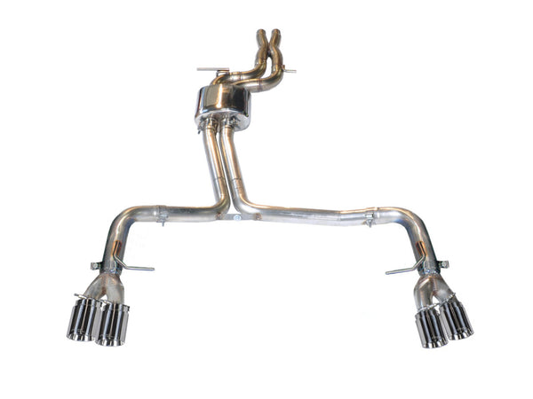 AWE Tuning Audi B8.5 S5 3.0T Track Edition Exhaust - Chrome Silver Tips (90mm) - Bull Strap